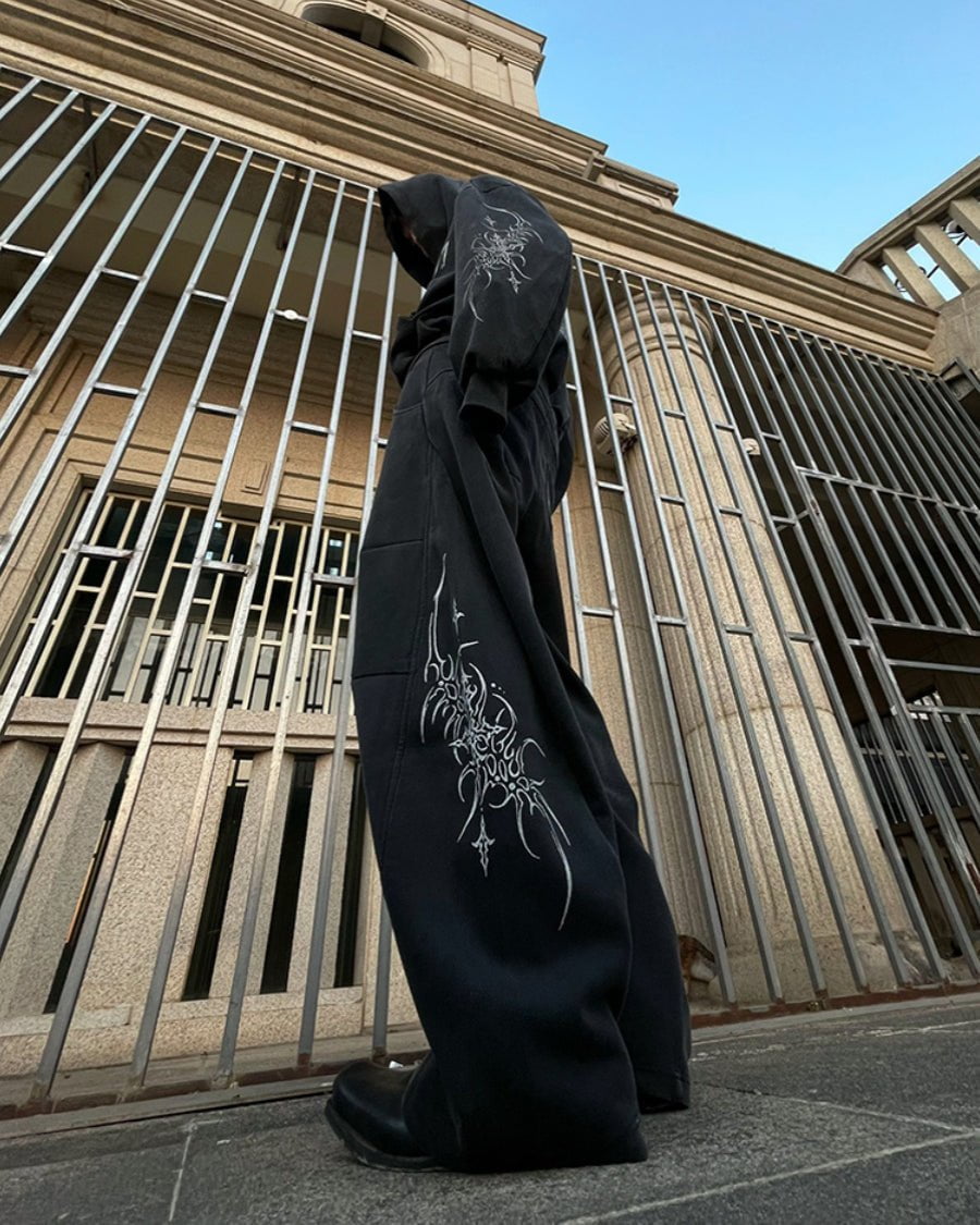 Gothic Tree Graphic Oversized Hoodie