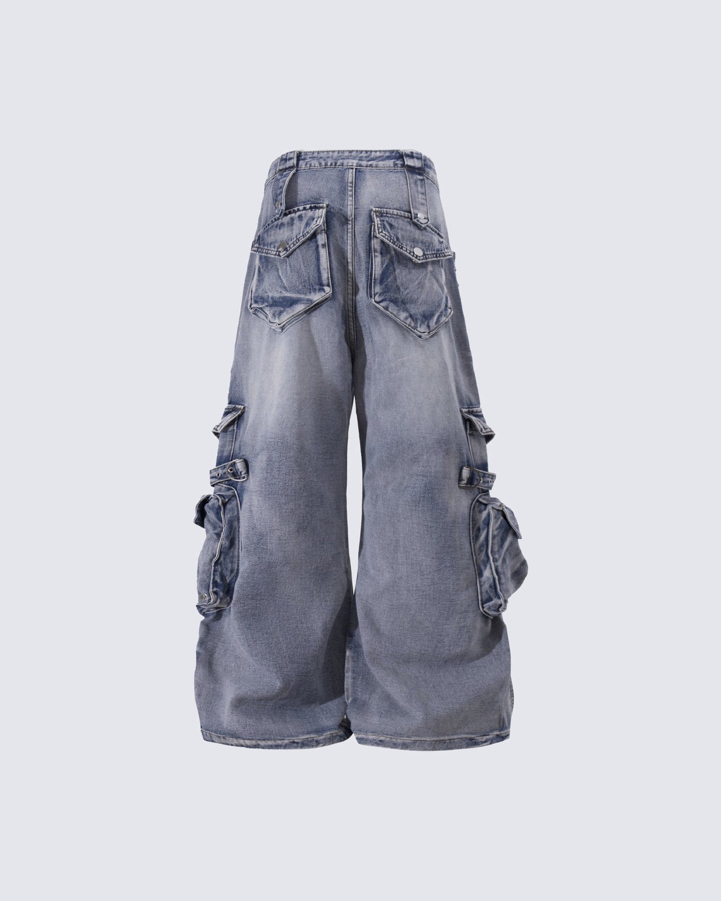 Vintage Streetwear Cargo Flared Jeans