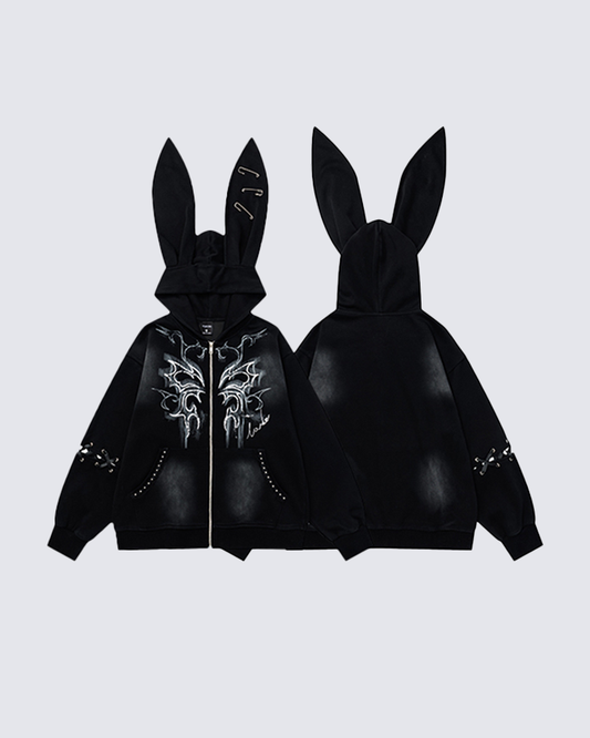 Gothic Bunny Ear Hoodie