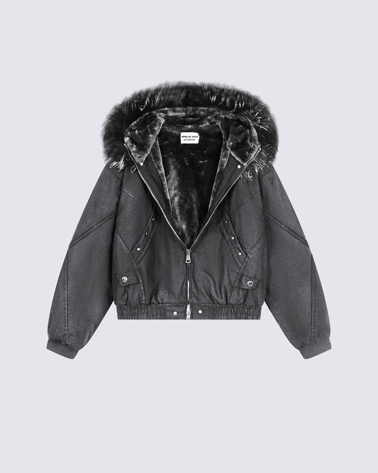 Faux Fur-Lined Hooded Coats