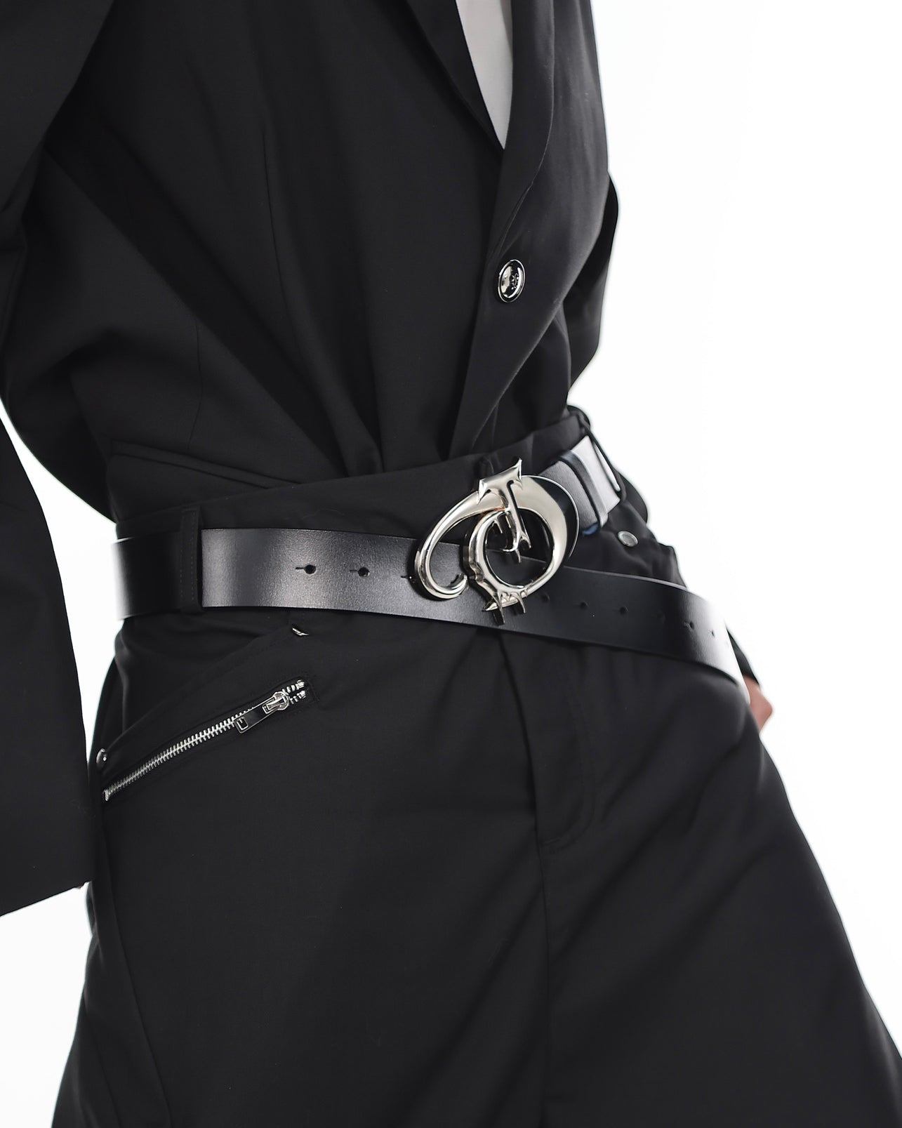 Gothic Dragon Black Leather Belt