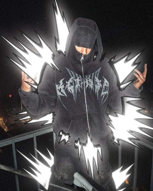 KIIKIO Stonewashed Balaclava Integrated Hoodie