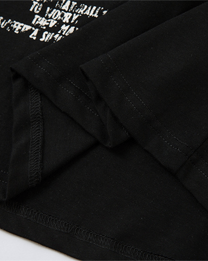 Layered Sleeve Grunge Graphic Long Sleeve T-Shirt