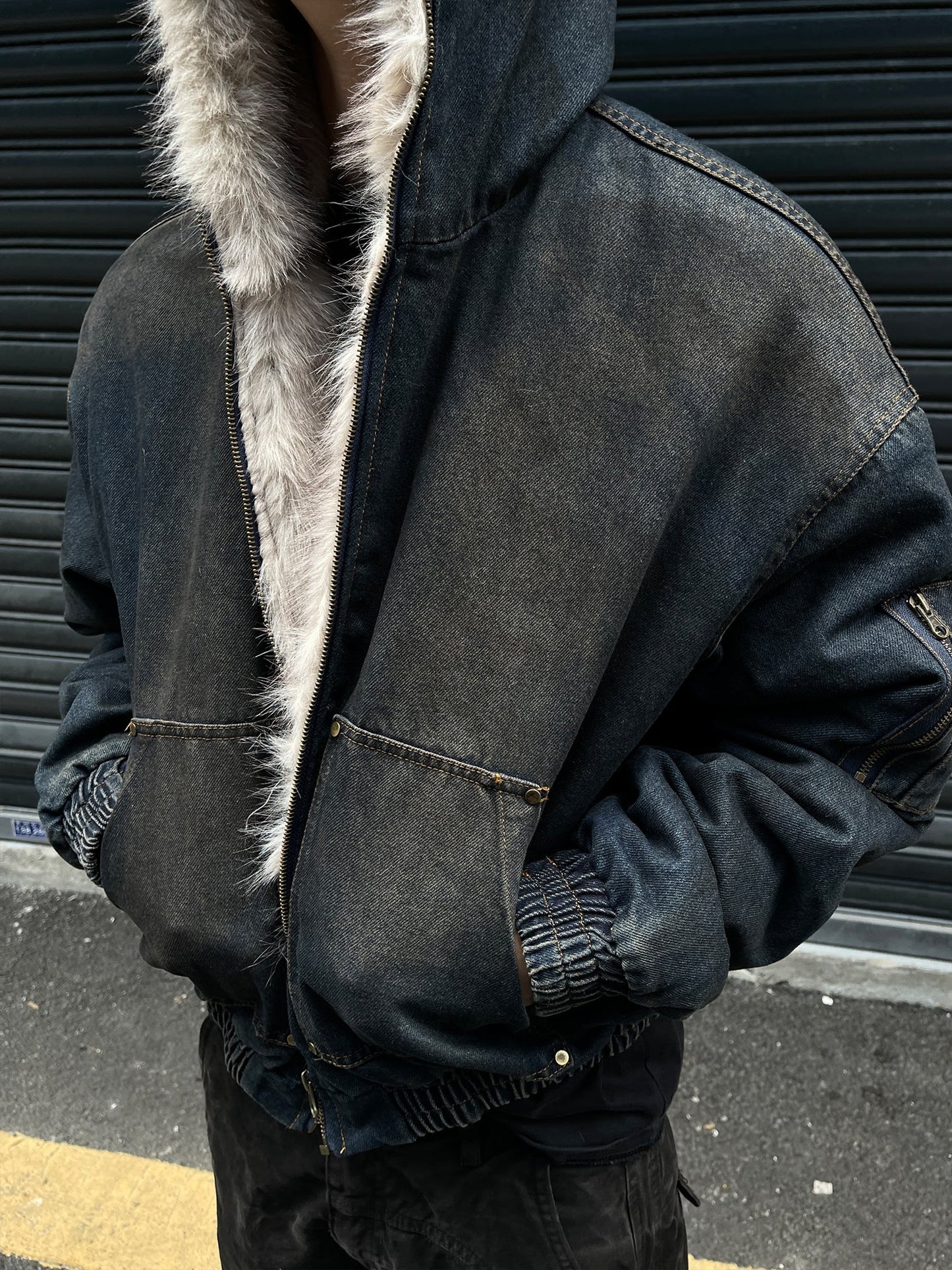 Vintage Distressed Hooded Jacket
