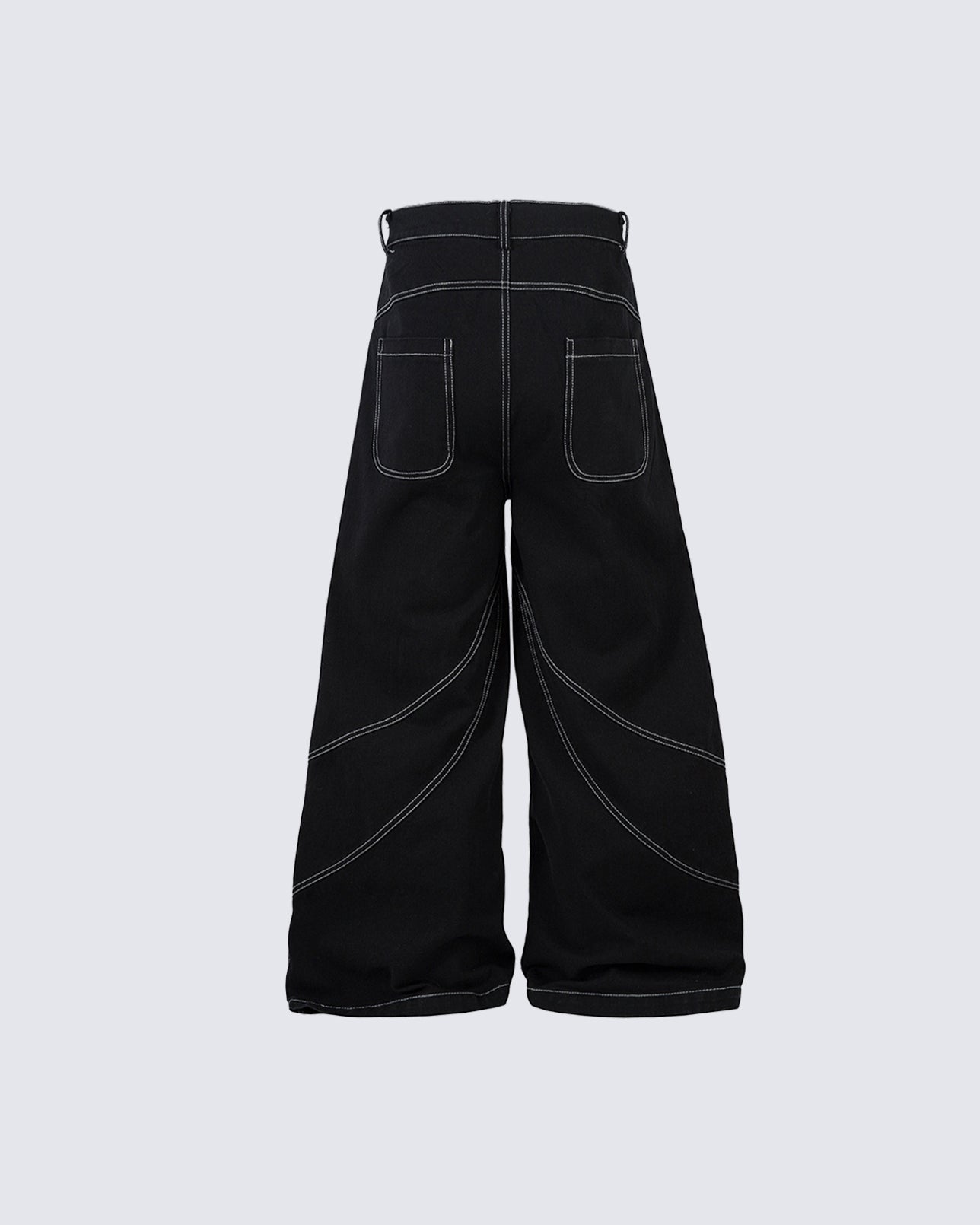Rebellious Threads—Bold Black Denim Pants
