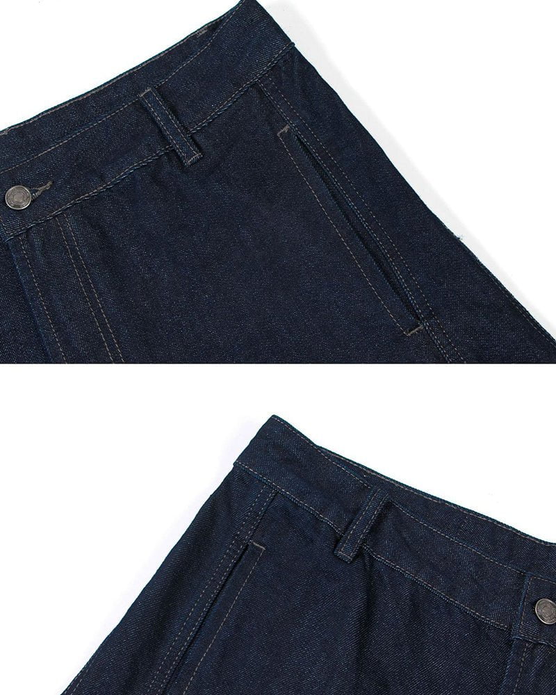 Dark Blade Pants - Wide-Leg Curved Denim