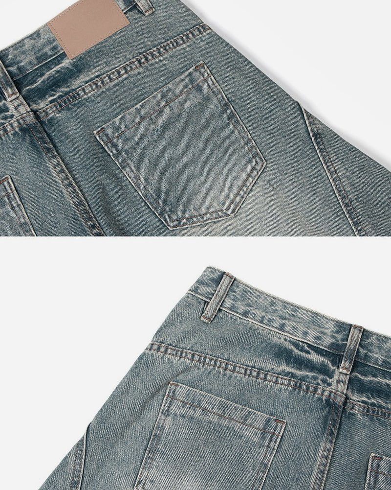 Blade Pants - Distressed Wide-Legged Denim