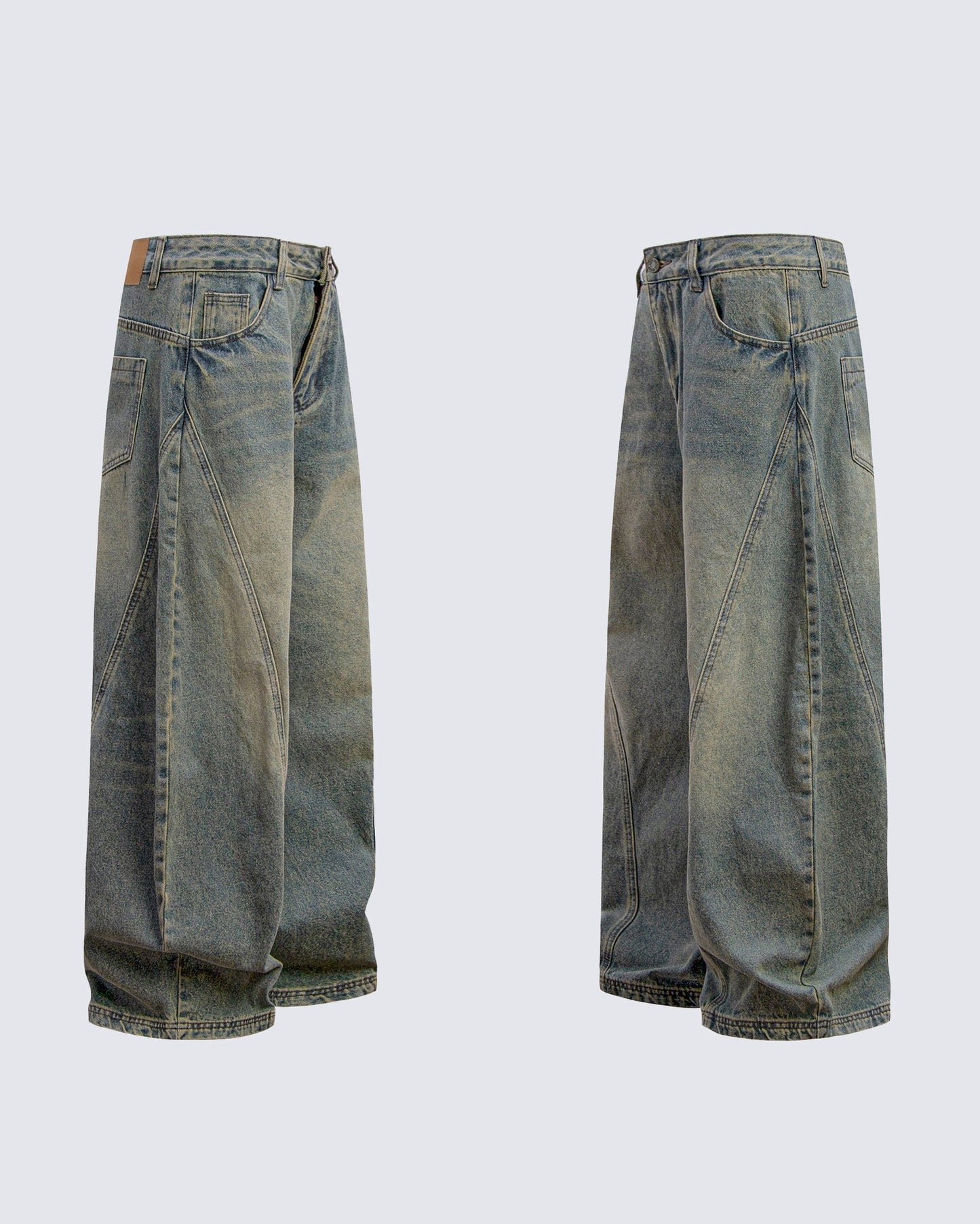 Blade Pants - Distressed Wide-Legged Denim