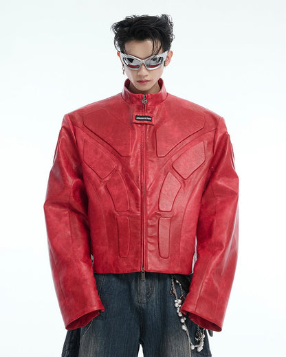 Futuristic Armor-Style Biker Jacket