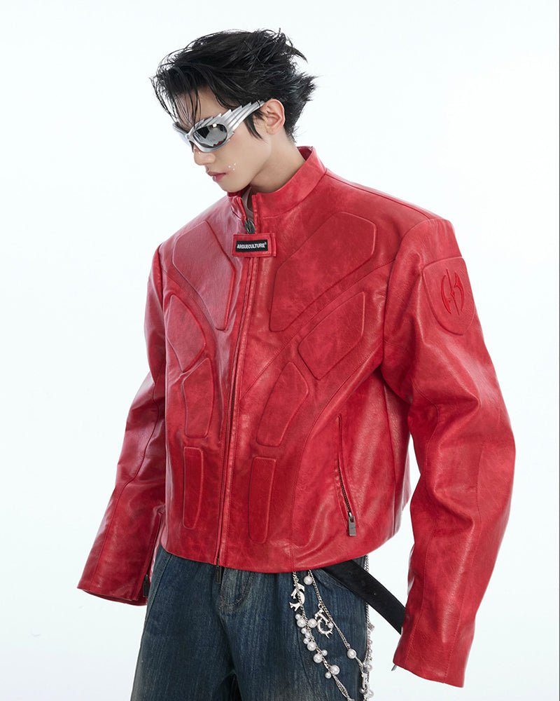 Futuristic Armor-Style Biker Jacket
