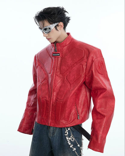 Futuristic Armor-Style Biker Jacket