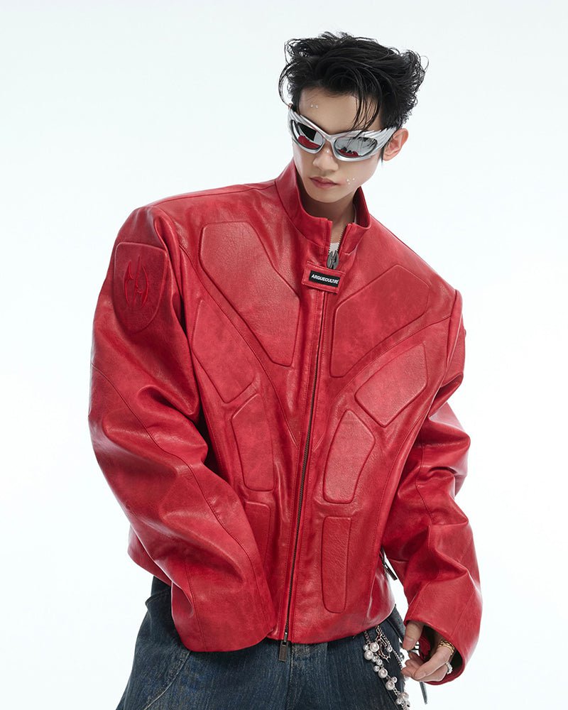 Futuristic Armor-Style Biker Jacket