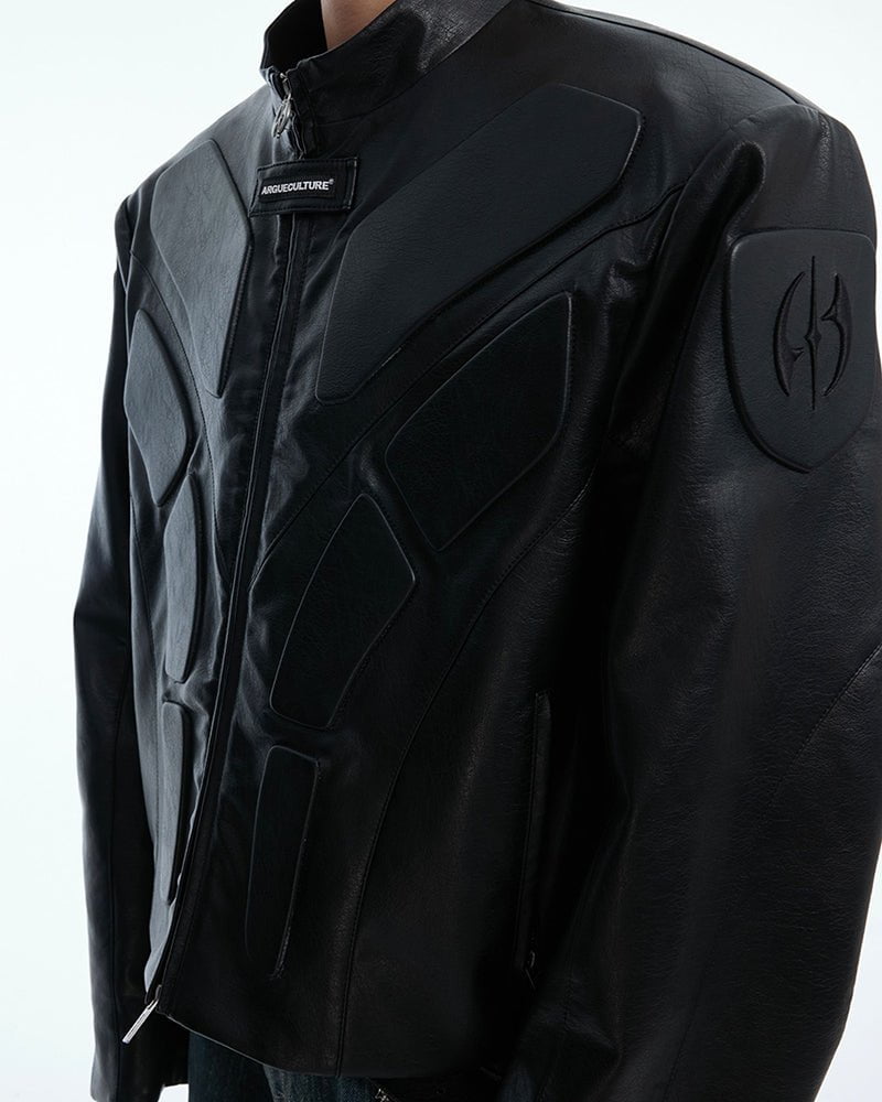 Futuristic Armor-Style Biker Jacket