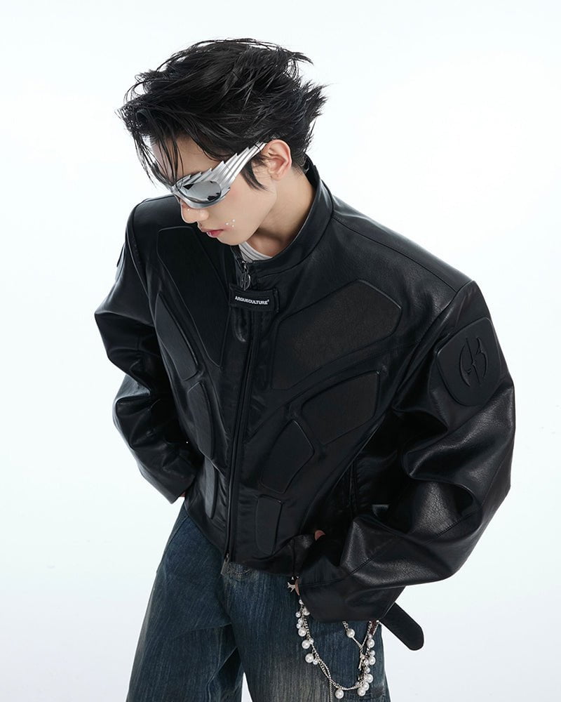 Futuristic Armor-Style Biker Jacket