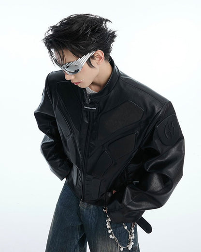 Futuristic Armor-Style Biker Jacket