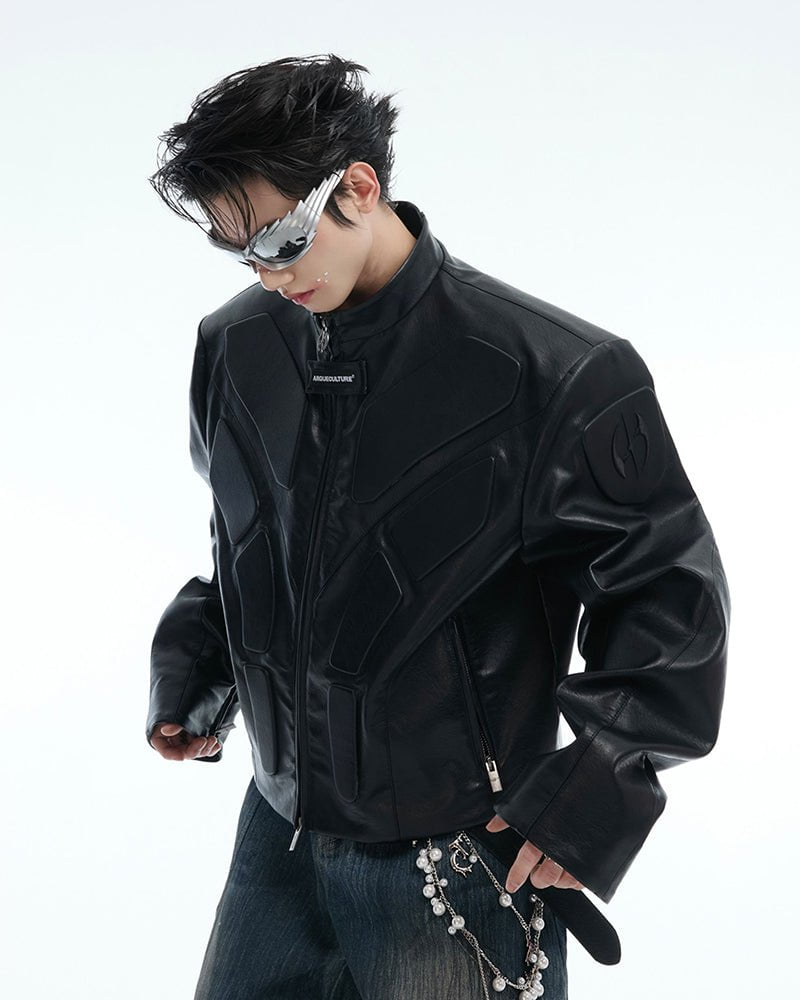 Futuristic Armor-Style Biker Jacket