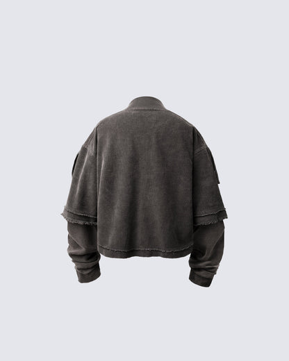 KIIKIO Patchwork Distressed Sweatshirt