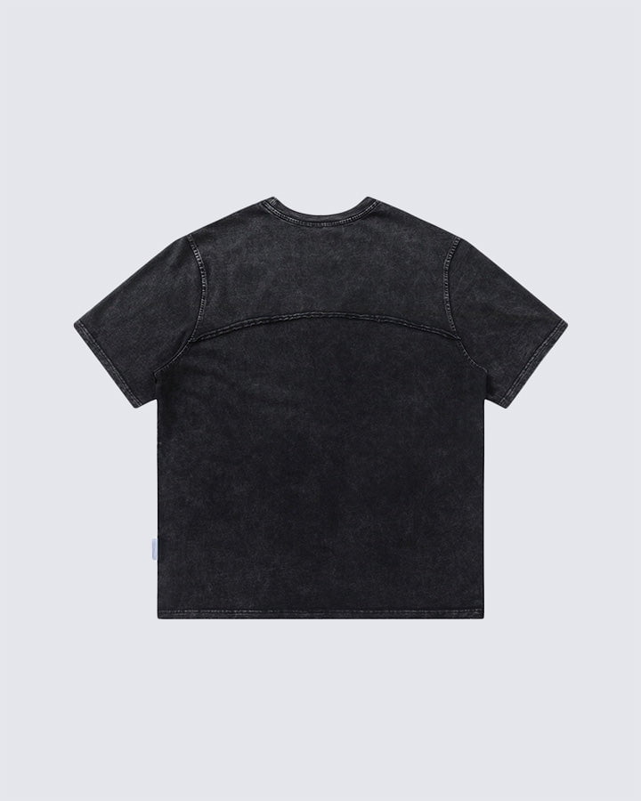 Split Raw Edge Short Sleeve T-Shirt
