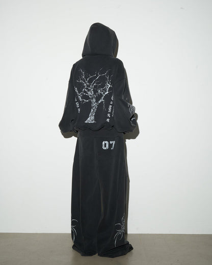 Gothic Tree Graphic Oversized Hoodie