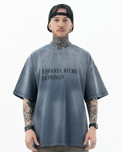 Distressed Gradient Vintage Short Sleeve T-shirt