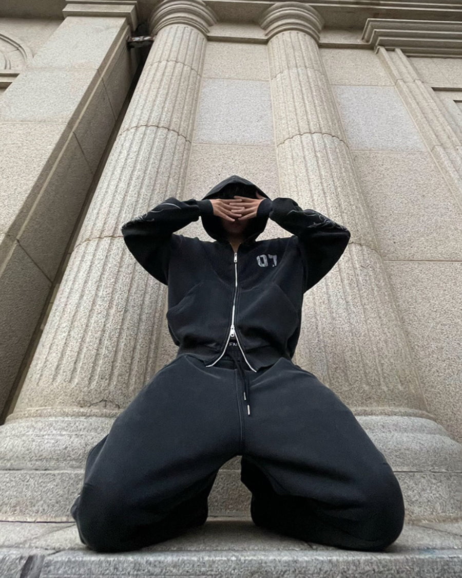 Graphic Wide-Leg Street Pants