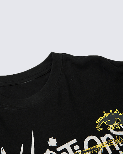 Layered Sleeve Grunge Graphic Long Sleeve T-Shirt