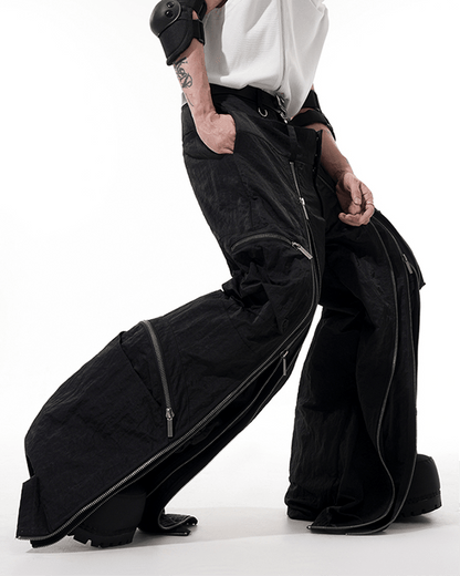 Futuristic Zipper Cargo Pants