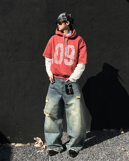 Layered Jersey Hoodie