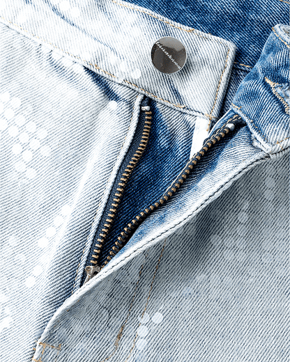 Gradient Sequin Wide-Leg Jeans