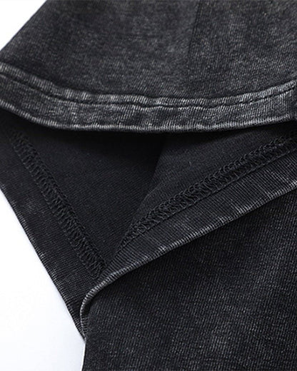 Split Raw Edge Short Sleeve T-Shirt