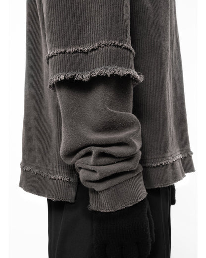 KIIKIO Patchwork Distressed Sweatshirt