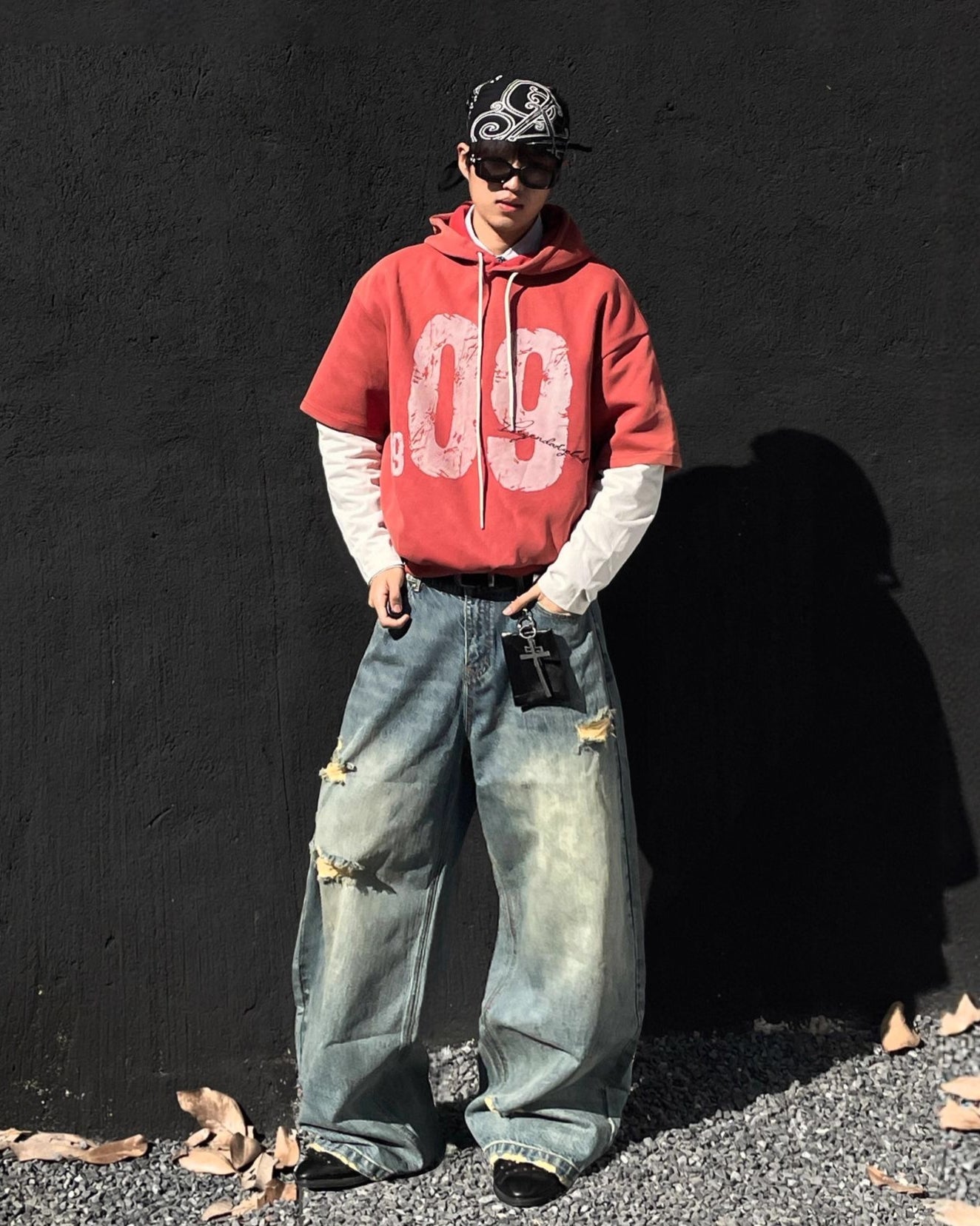 Layered Jersey Hoodie