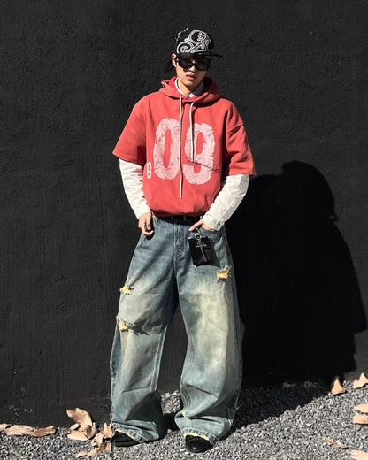 Layered Jersey Hoodie