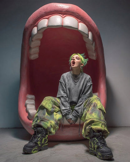 KIIKIO-Vintage Washed Layered Long-T-Shirt