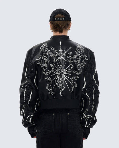 "Ascension Path" Embroidered Moto Jacket
