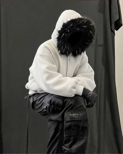 KIIKIO Fur Collar Cozy Hoodie