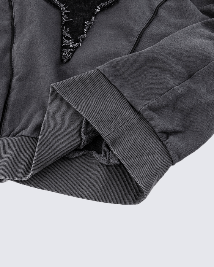 Distressed Star Patchwork Oversized Sweatshirt