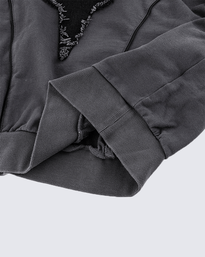 Distressed Star Patchwork Oversized Sweatshirt