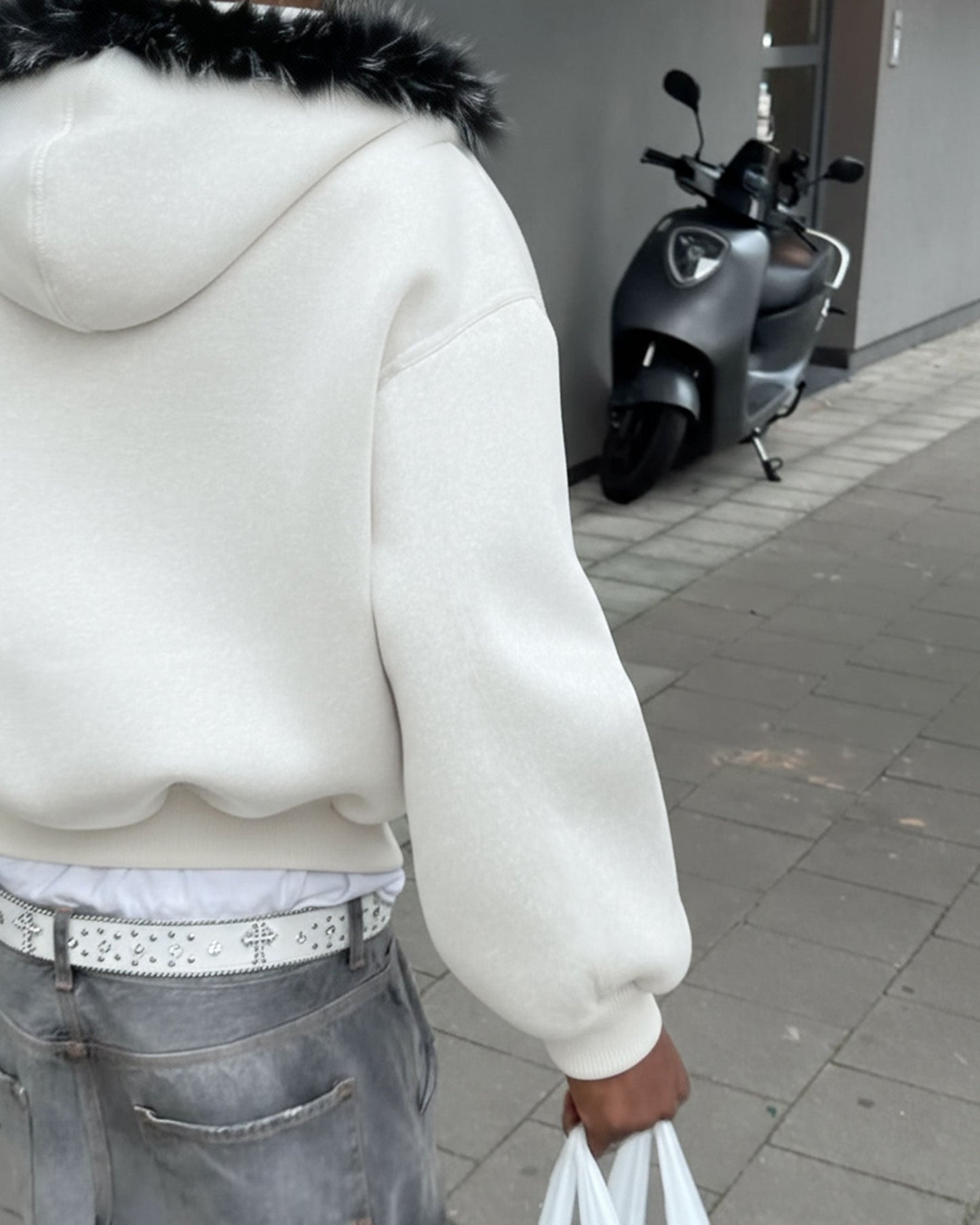 KIIKIO Fur Collar Cozy Hoodie