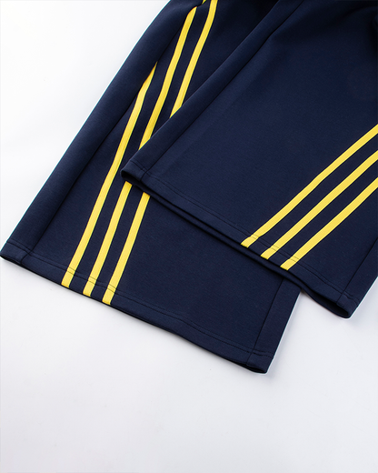 Wide-Leg Contrast Stripe Track Pants