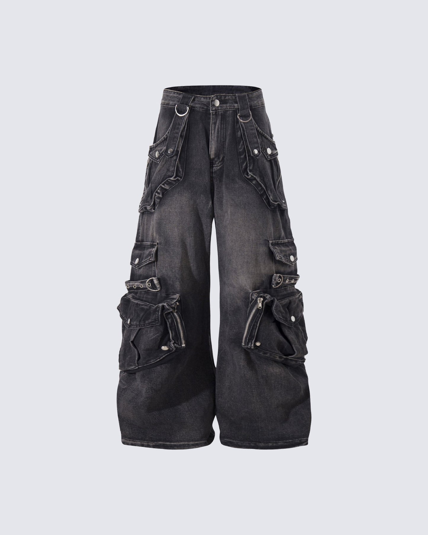 Vintage Streetwear Cargo Flared Jeans