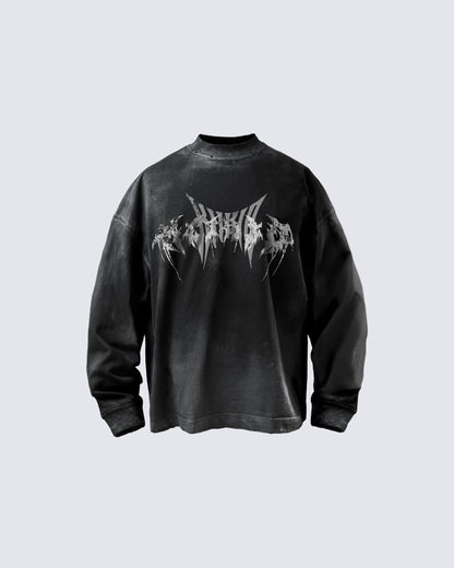 KIIKIO Vintage Washed Graphic Long-Sleeve Tee