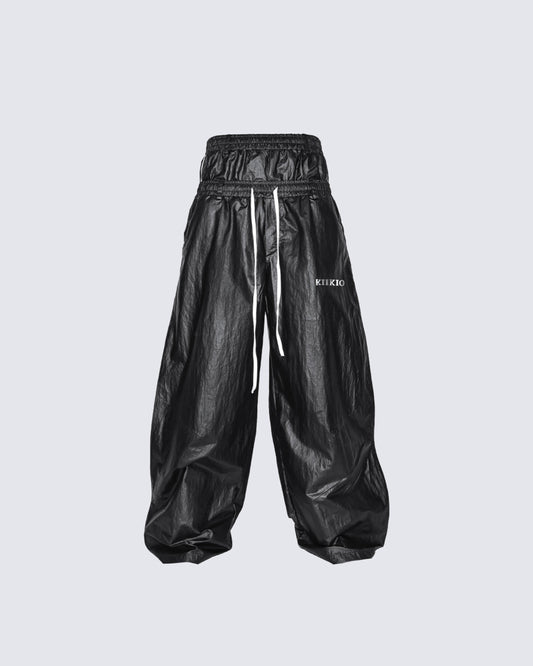 KIIKIO Gloss Double-Waist Pants