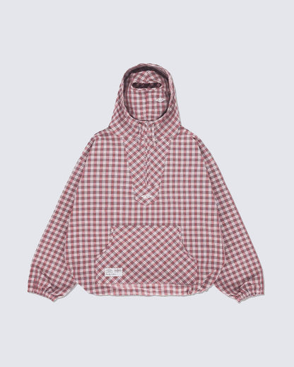 Retro Double-Hood Plaid Pullover Hoodie