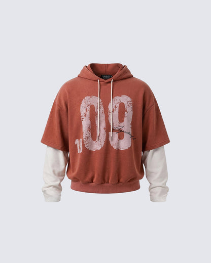 Layered Jersey Hoodie