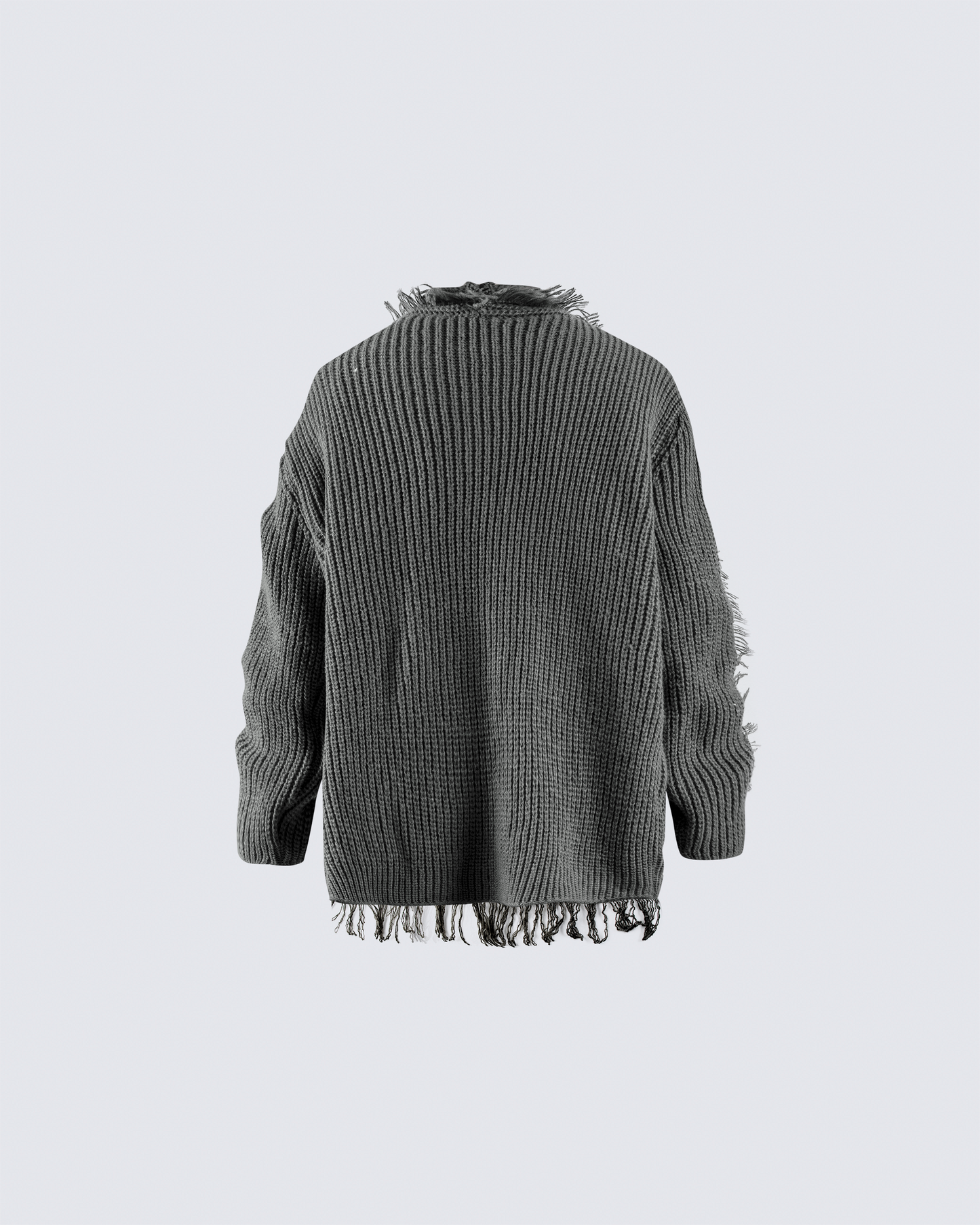 Distressed Knit Open-Front Cardigan