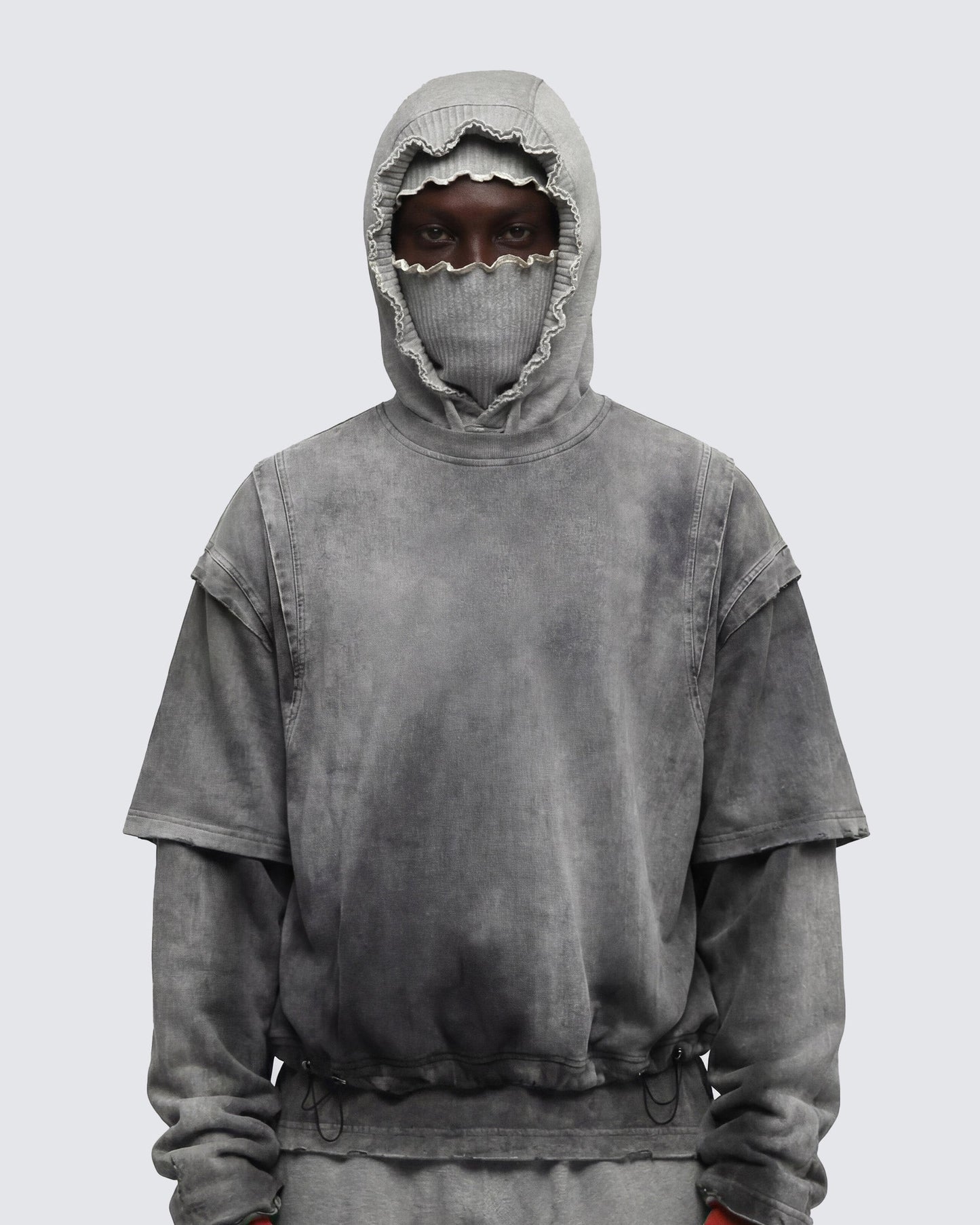 KIIKIO-Vintage Washed Layered Long-T-Shirt