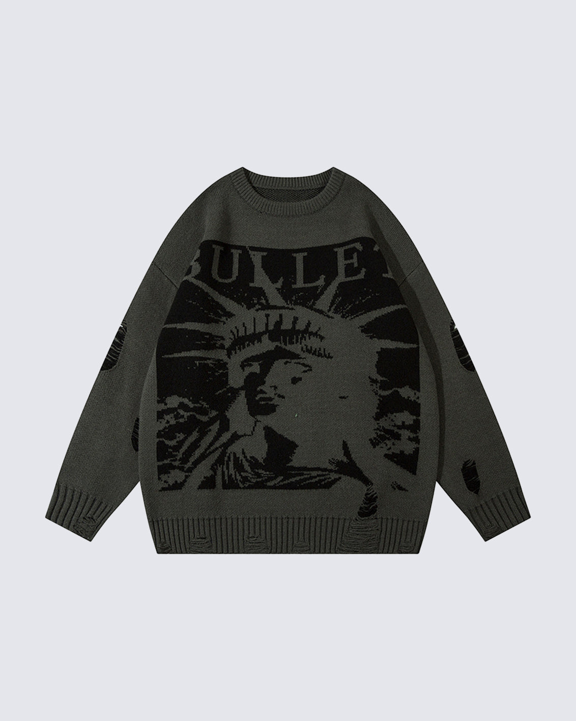 European-American Retro Character Crewneck Sweater
