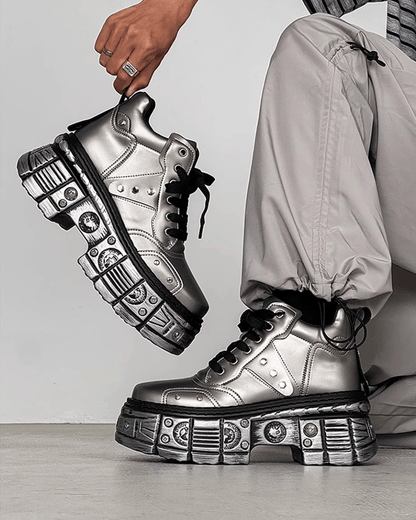 Cyberpunk Chunky Platform Sneakers – Futuristic Streetwear Boots