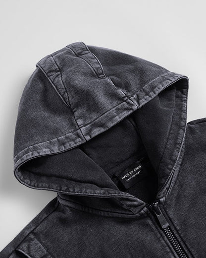 KIIKIOCLUB—Deconstructed Armor Zipper Hoodie